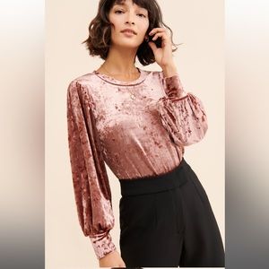 Rose gold crushed velvet top